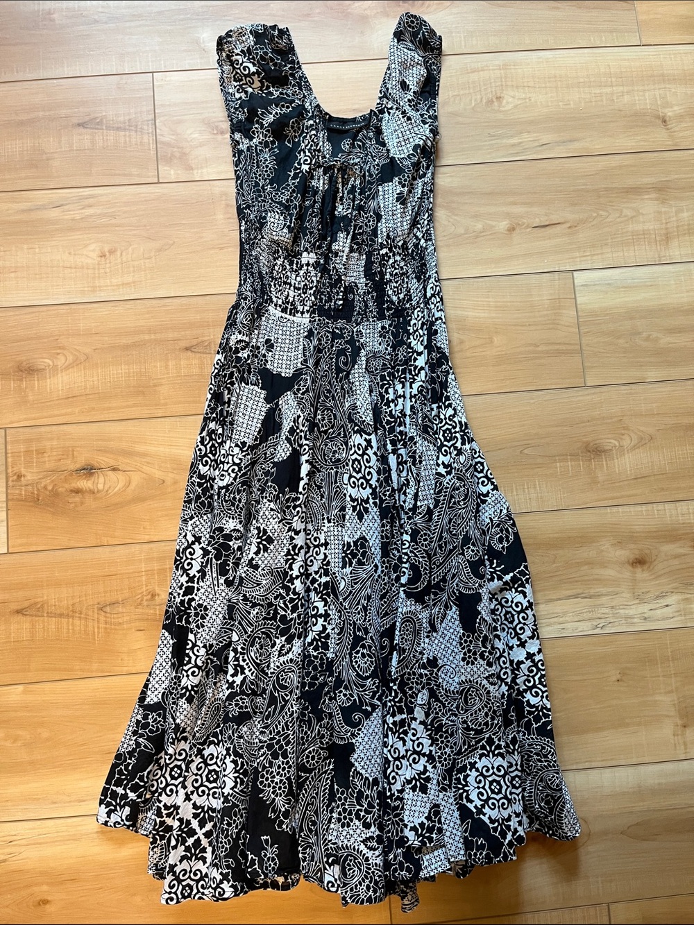 Grace Elements Black and White Mixed Print Maxi Dress